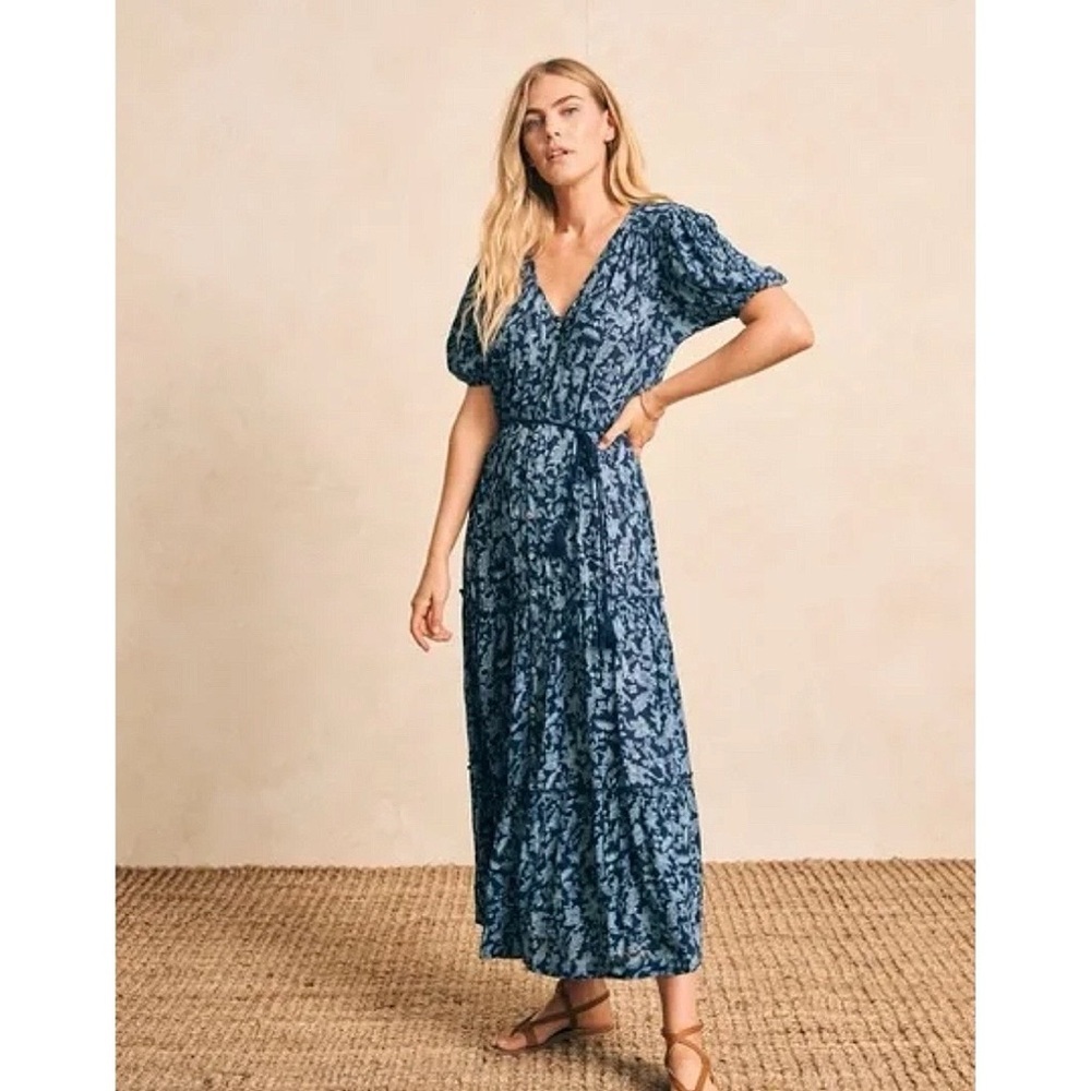 FAHERTY Orinda Blue Esna Floral Maxi Dress XS - Picture 5 of 14